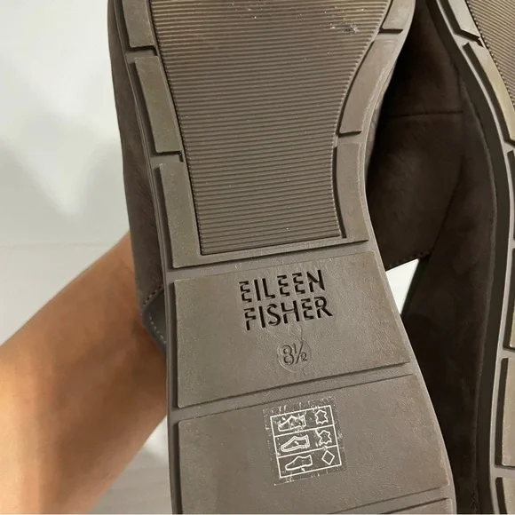 Eileen Fisher Devi Nubuck Slingback Wedge Sandals - Picture 10 of 11